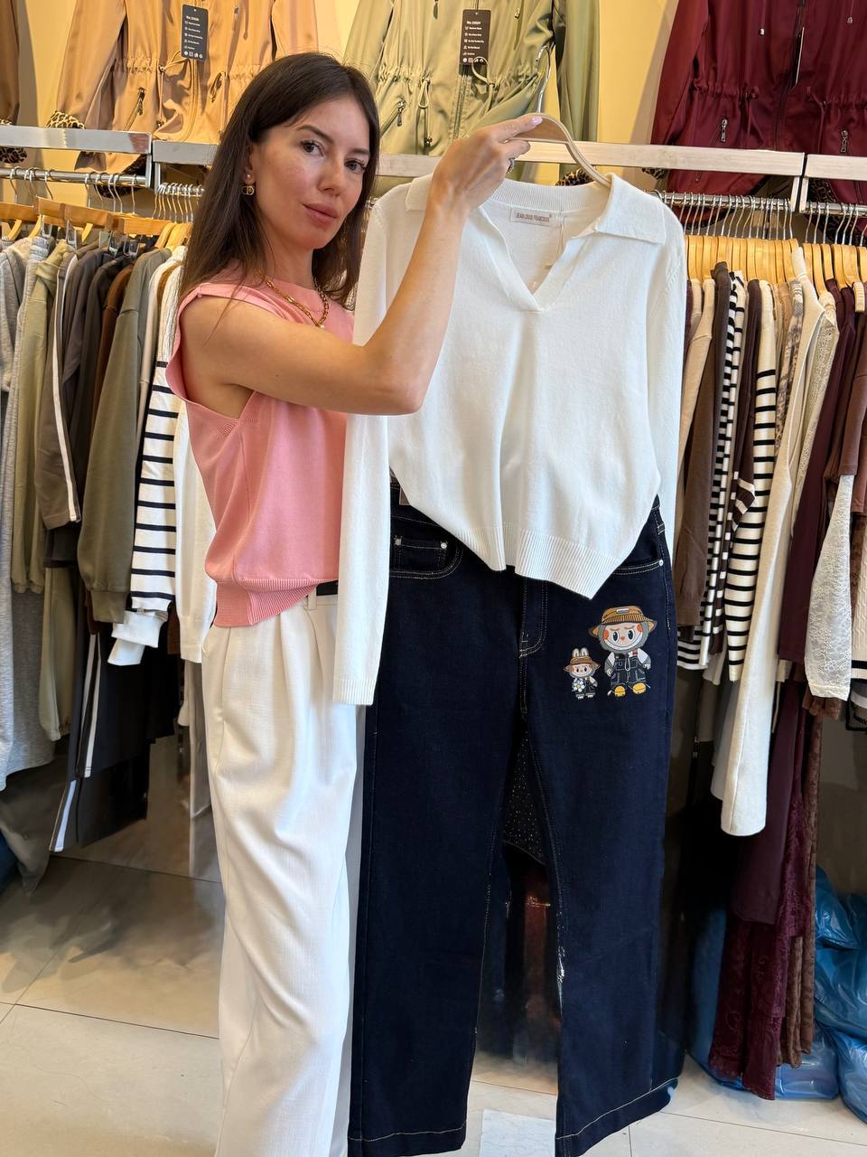 Jeans with Labubu