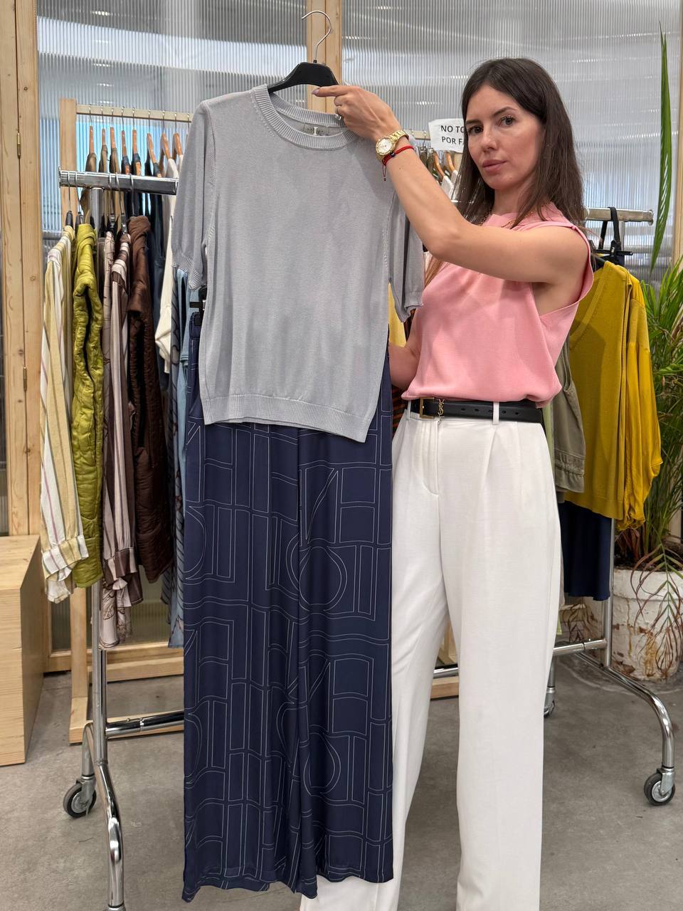 Trousers with Basic T-Shirt