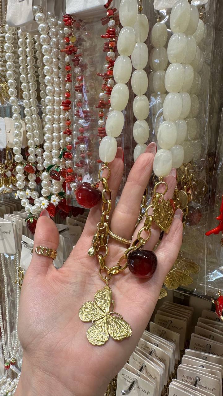 Necklaces in summer and marine themes