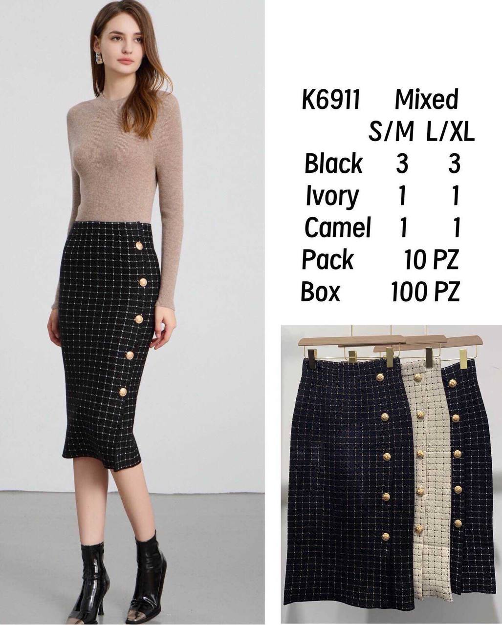 Fitted Knitted Midi Skirt
