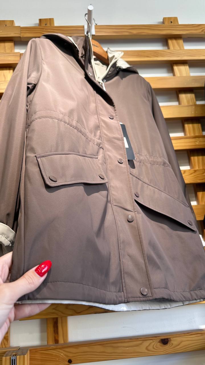 Double-Sided Windbreaker with Drawstring Waist