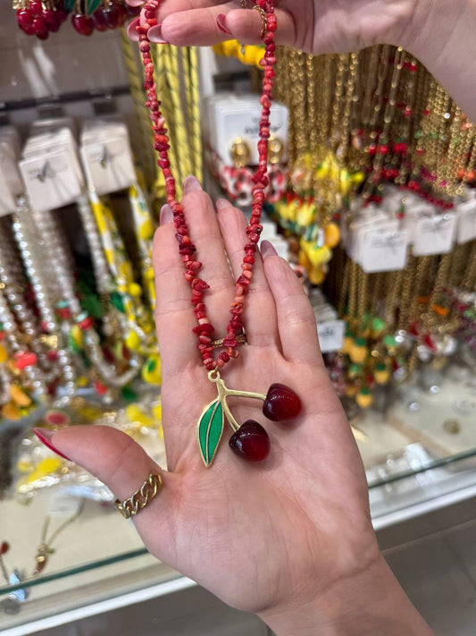 Necklace with cherries
