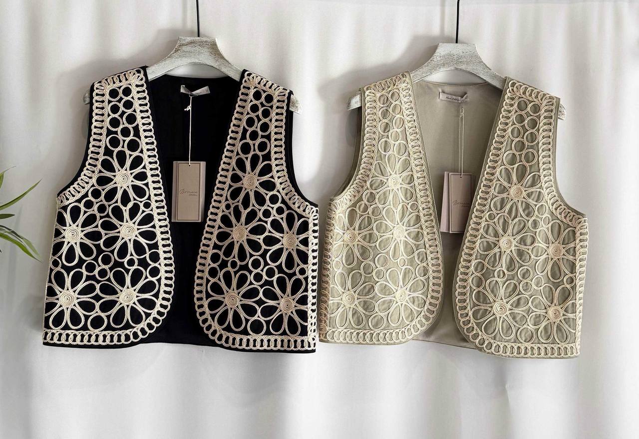 Vest with a textured pattern