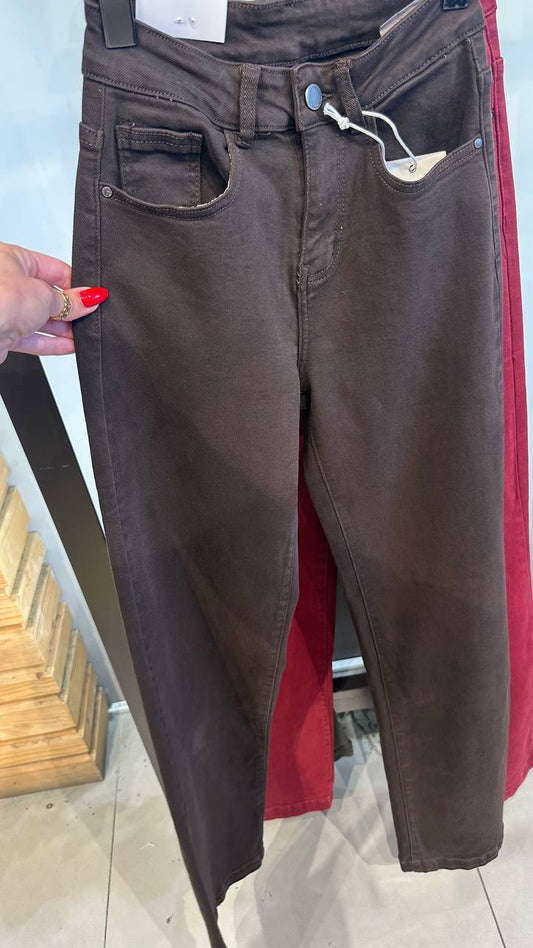 Chocolate-colored jeans