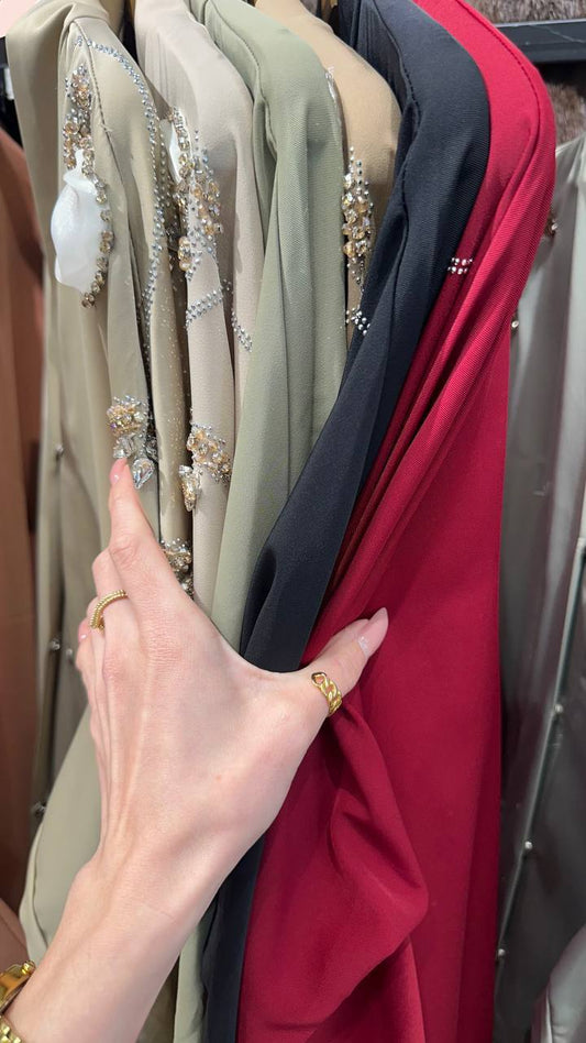 Flowing satin kimono with a train