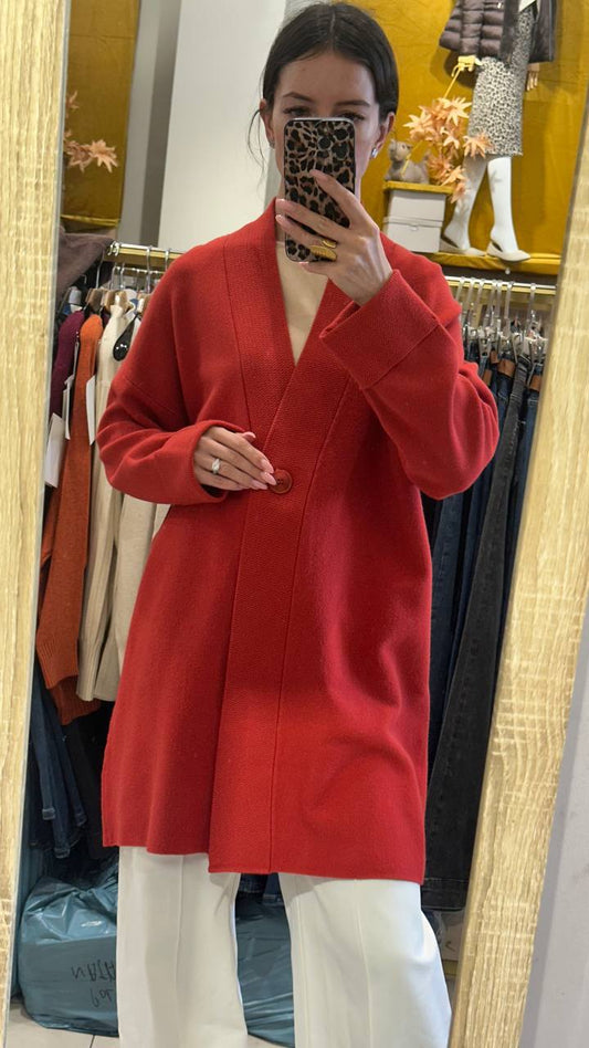 Knitted long cardigan