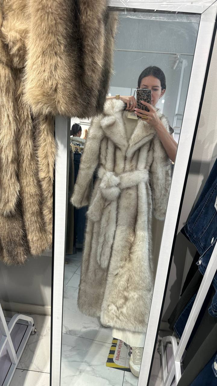 Luxurious long fur coat