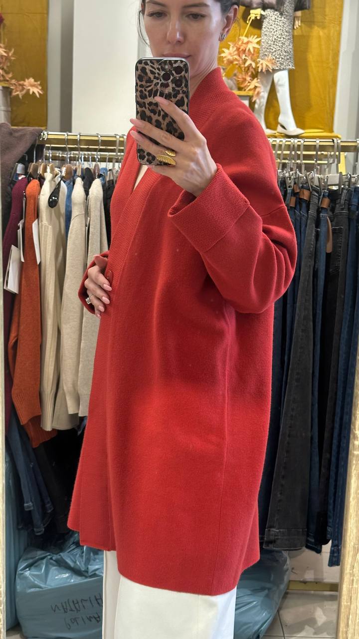 Knitted long cardigan