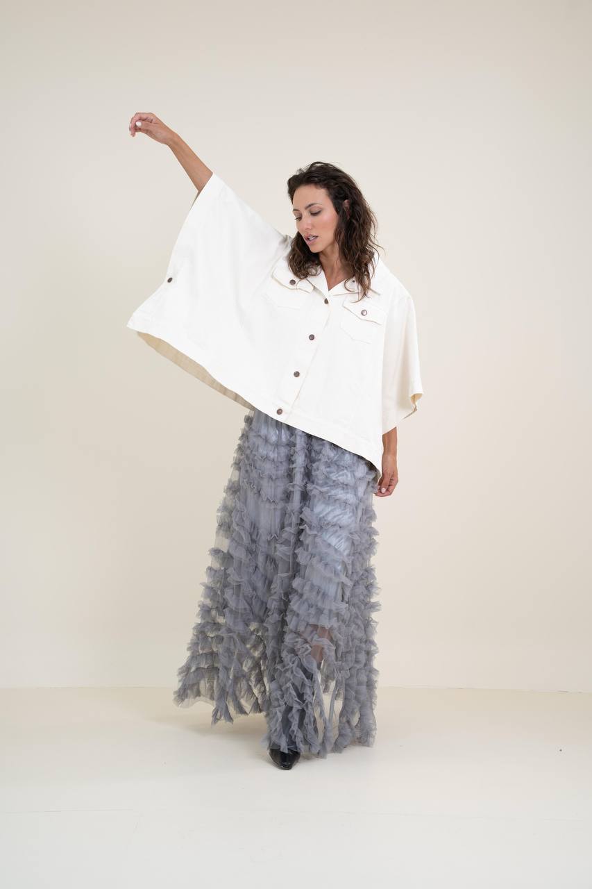 Button-Up Poncho - 100% Cotton