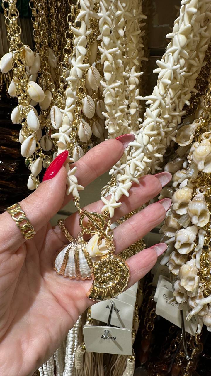 Necklaces in summer and marine themes
