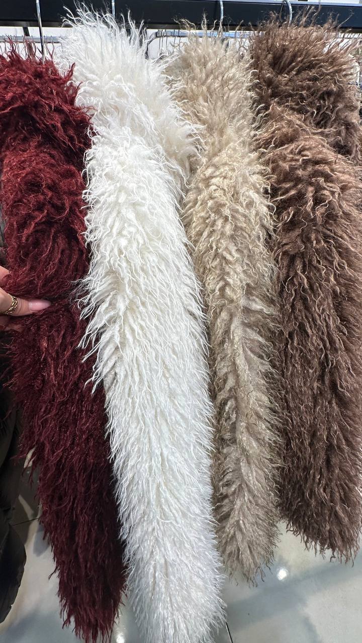 Bomber-style fur coat