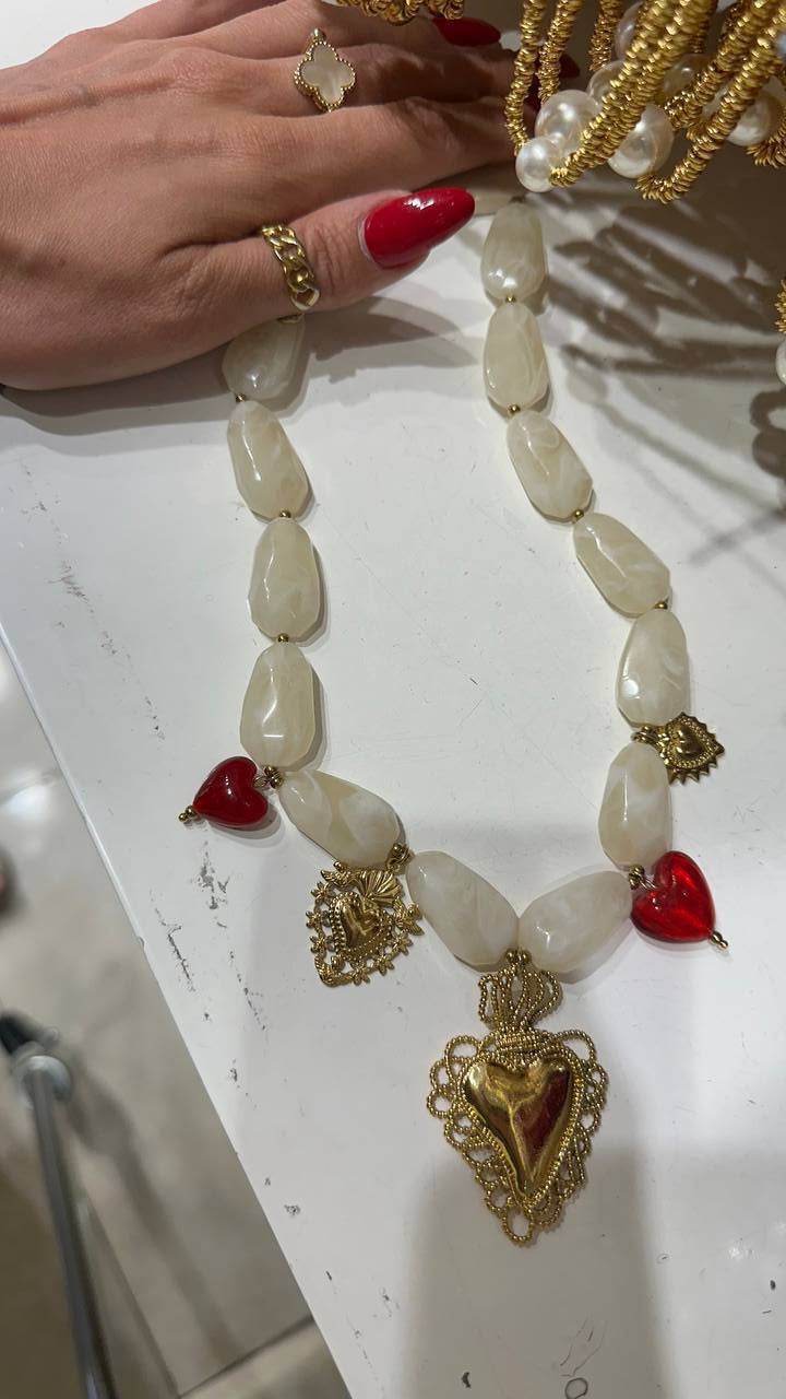 Necklaces in summer and marine themes