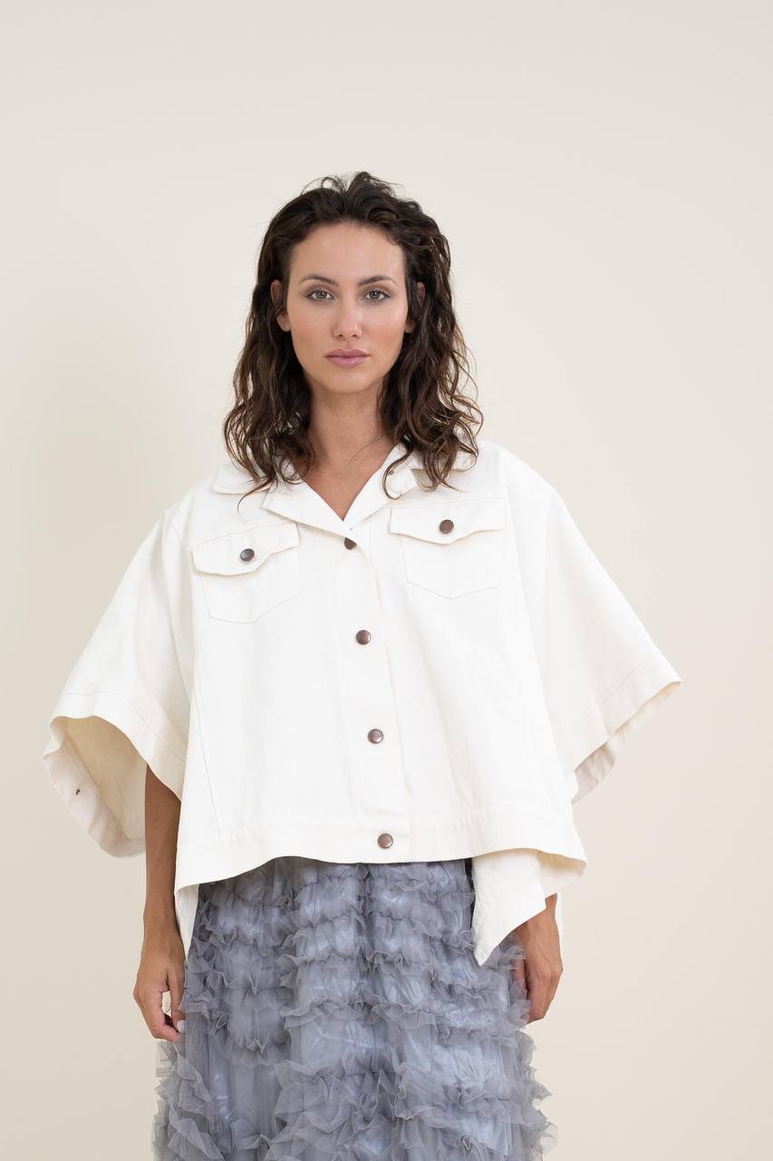 Button-Up Poncho - 100% Cotton