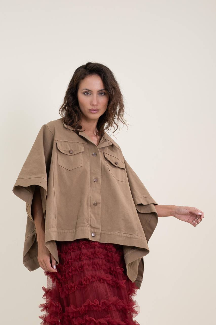 Button-Up Poncho - 100% Cotton