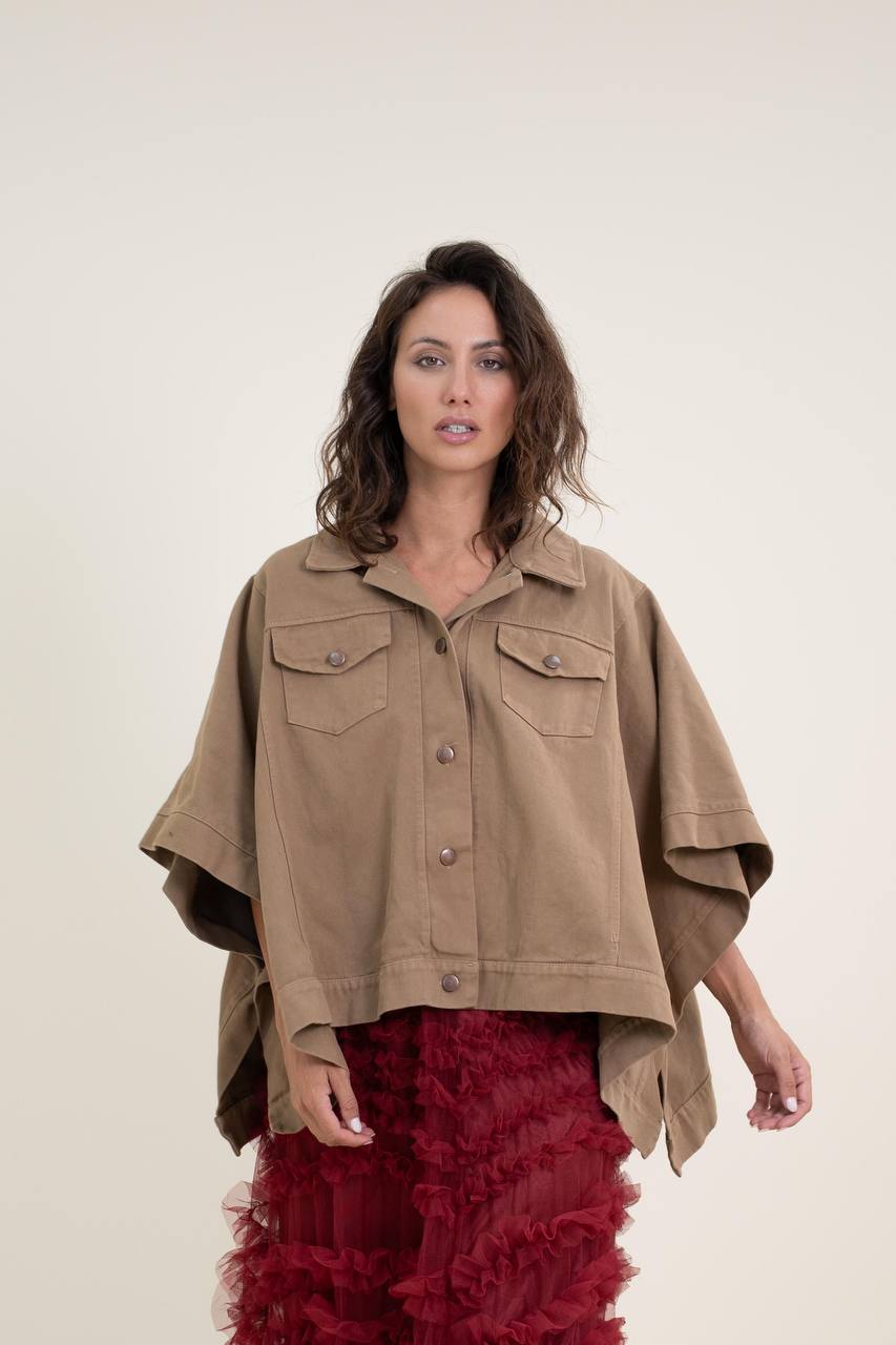 Button-Up Poncho - 100% Cotton