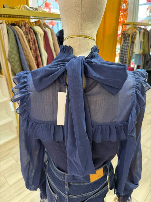 Blouse with Voluminous Sleeves