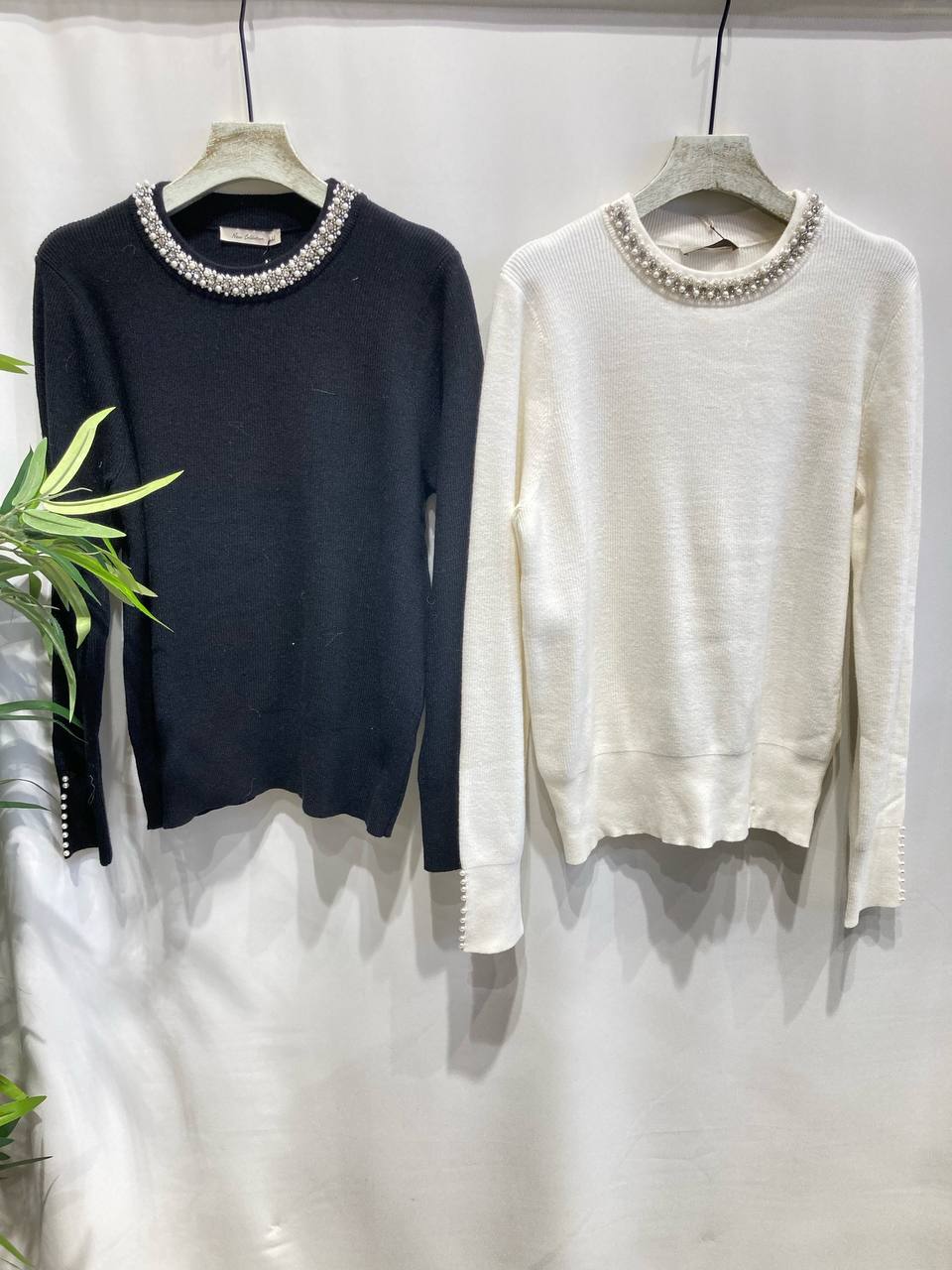 Basic Jumper with Beaded Collar