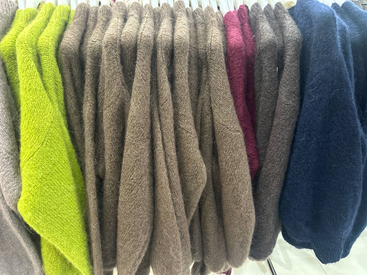 Soft Jumper with Voluminous Elastic Sleeve