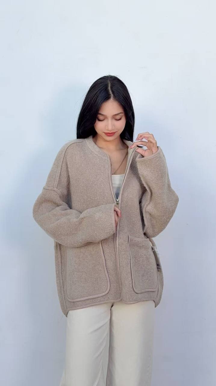 Oversized Zipper Cardigan