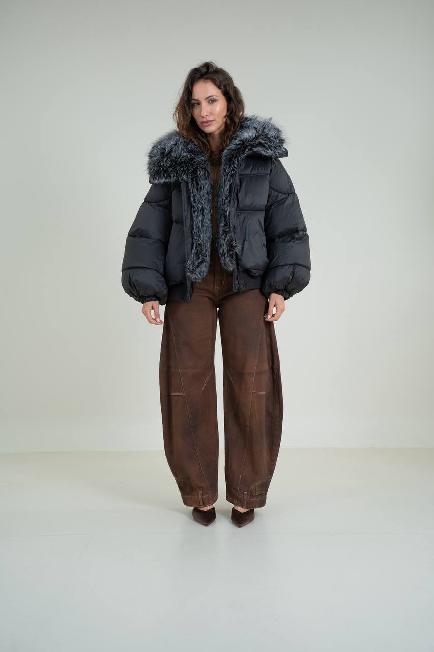 Puffy Jacket with Fur