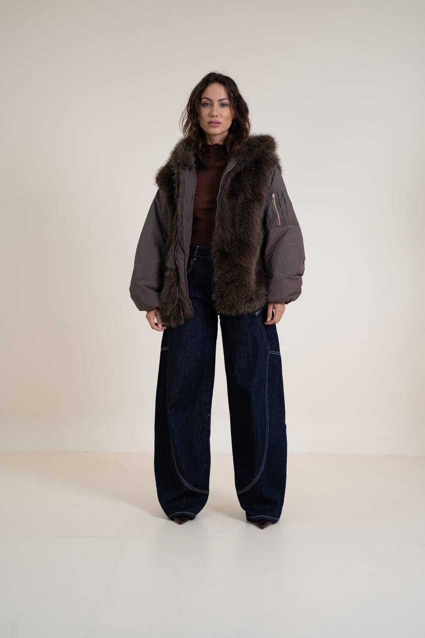 Puffy Jacket with Fur Inserts