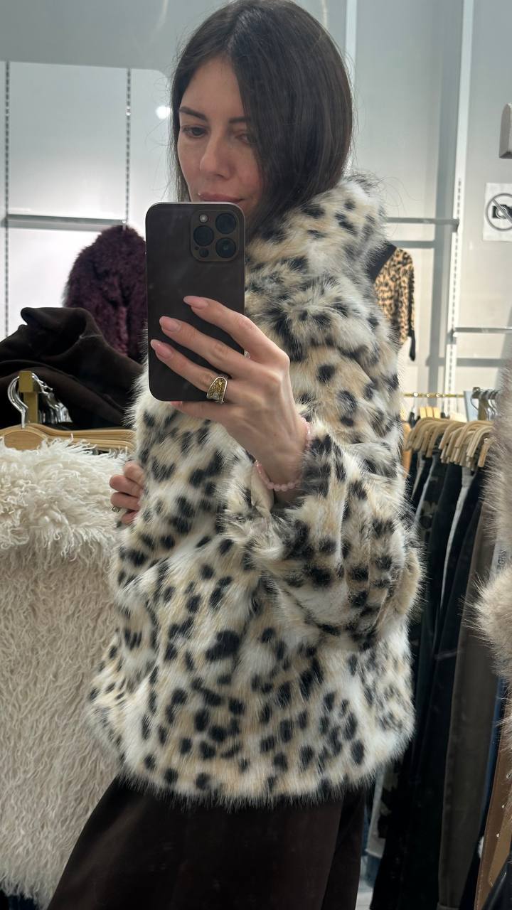 Leopard Medium-Length Coat