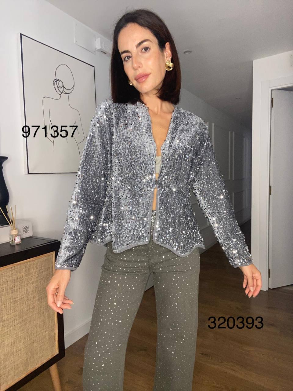Sequined Velvet Jacket