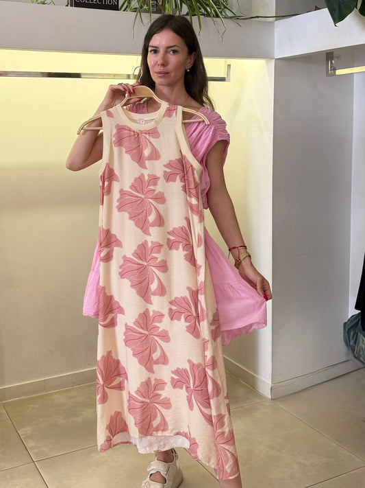 Medium-length viscose dress