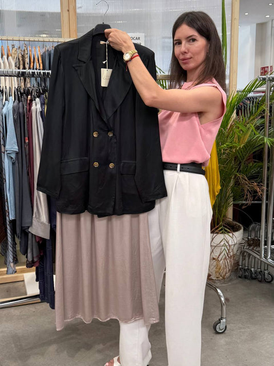 Blazer and midi skirt