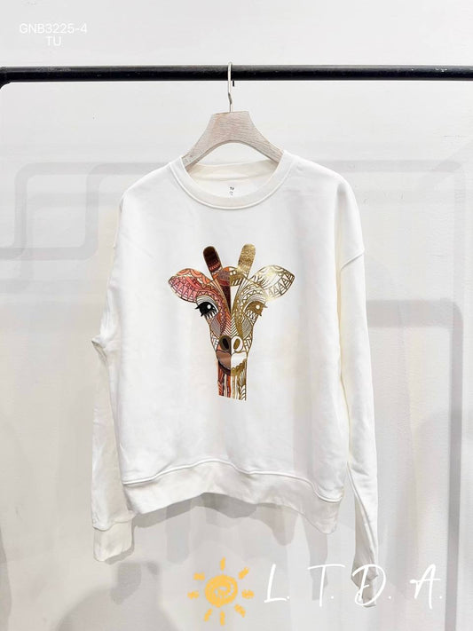 Loose-cut cotton jumper
