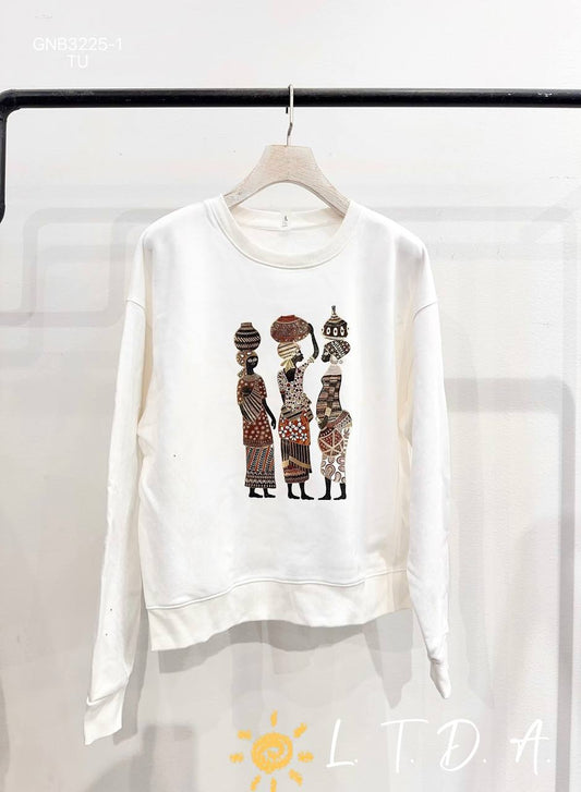 Loose-fitting cotton sweatshirt