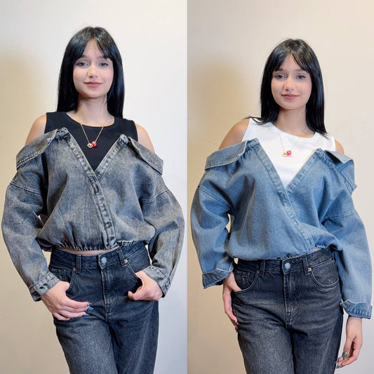 Imitation two-piece : shirt and top