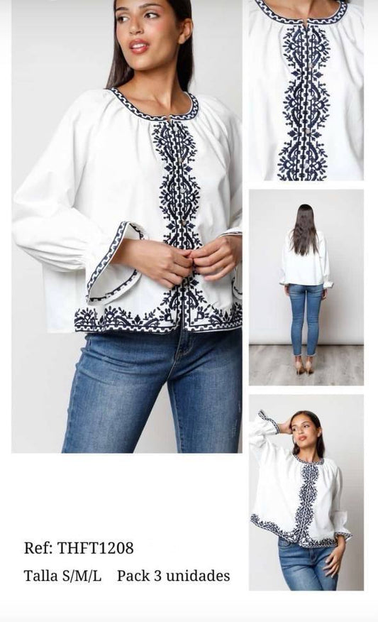Blouse with embroidery