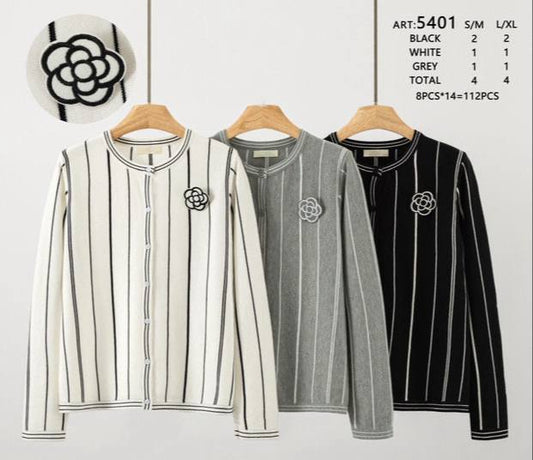 A knit cardigan