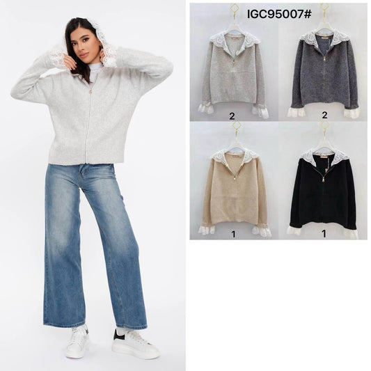 Knitted Zip-Up Sweater
