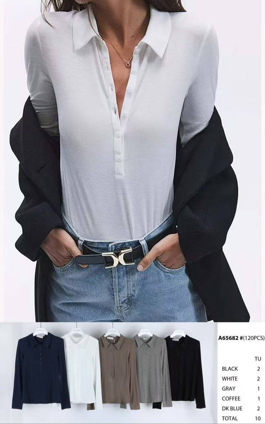 Polo-Style Long Sleeve Shirt