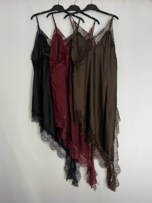 Slip Dress with Lace Trim