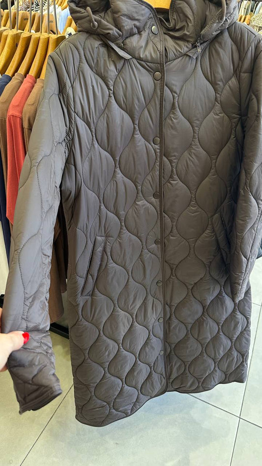 100g Straight-Cut Coat with Detachable Hood and Snap Pockets