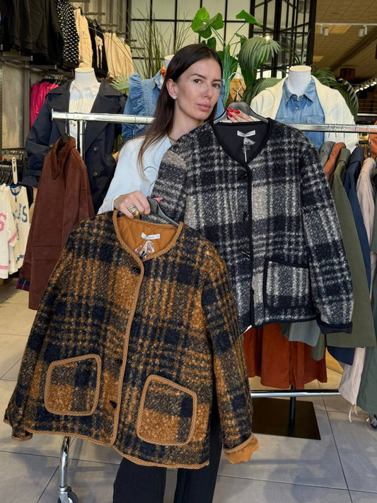 Chanel-Style Drape Jacket with Insulation and Quilted Lining