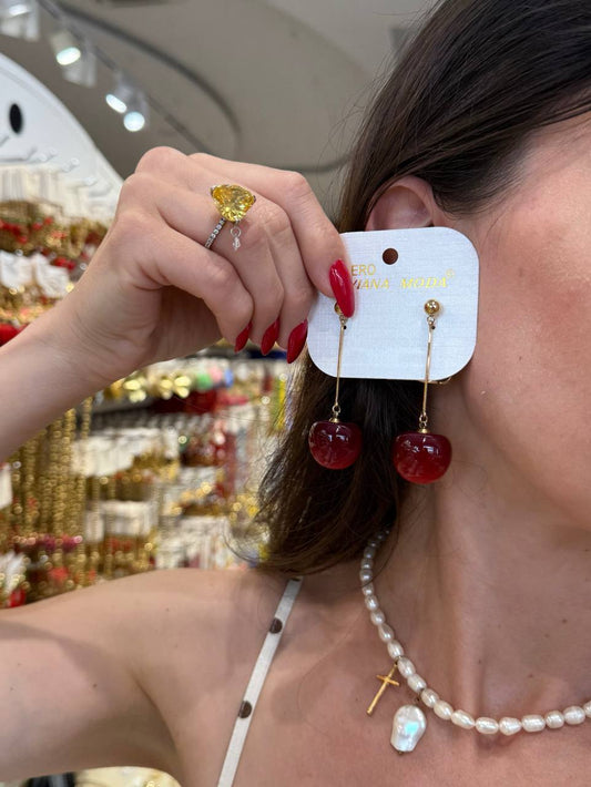 Charming cherry earrings
