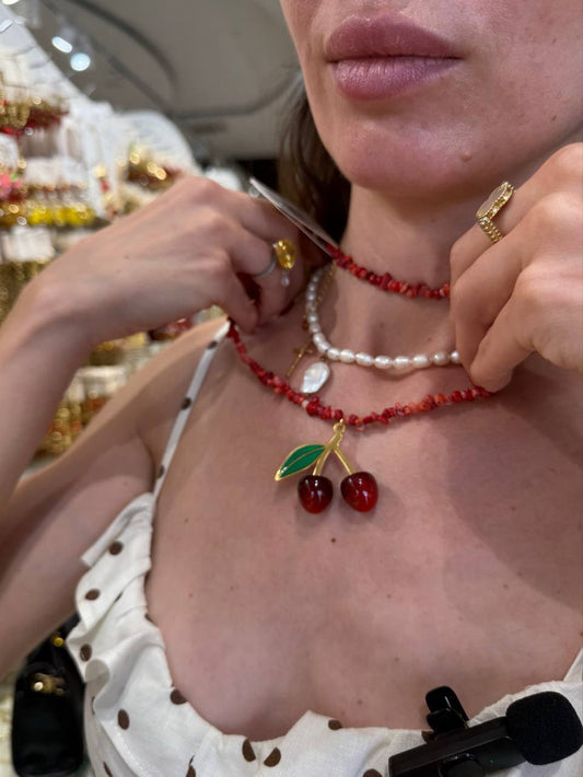 Necklace with cherries