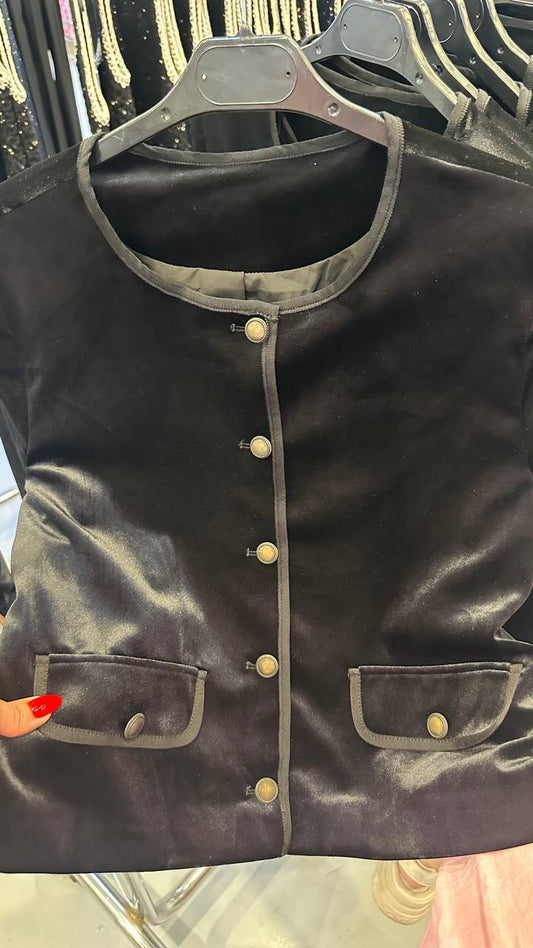 Chanel -style velvet jacket