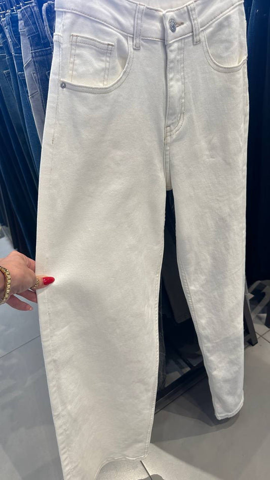 Milk-colored jeans