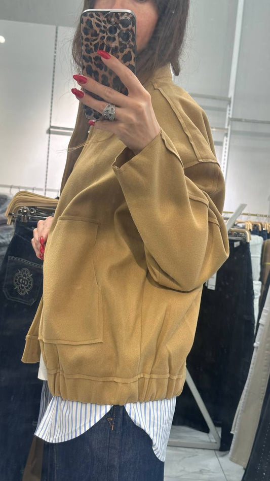 Stylish drape bomber