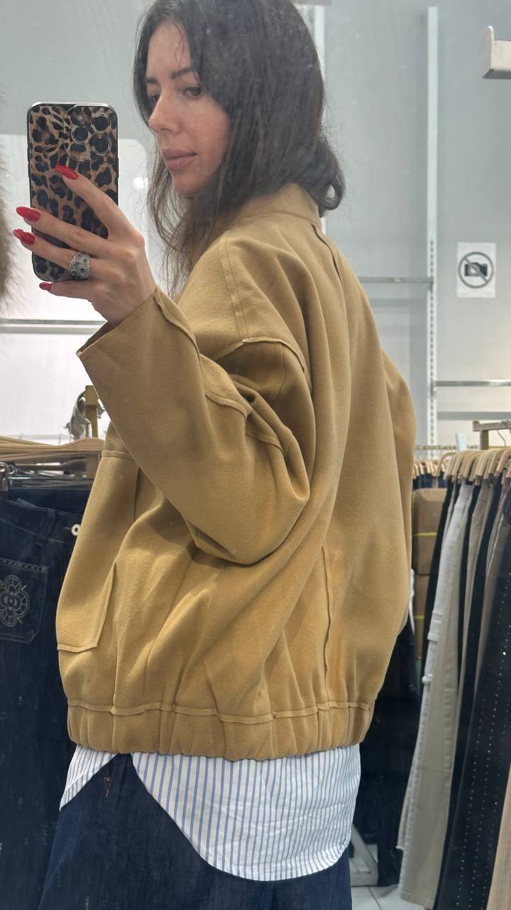Stylish drape bomber