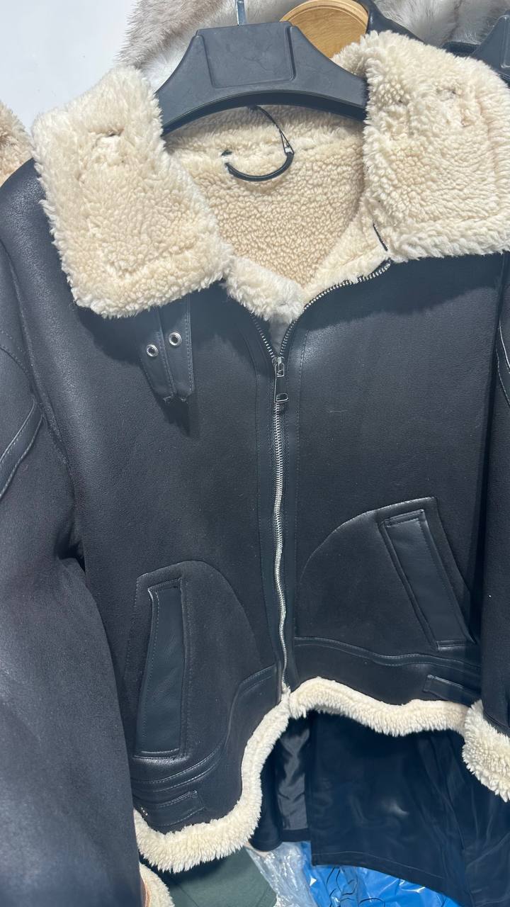 Aviator shearling coat