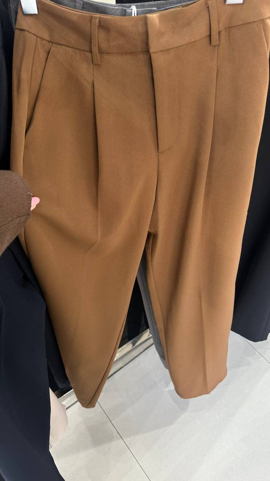 Caramel-colored Loose Pants