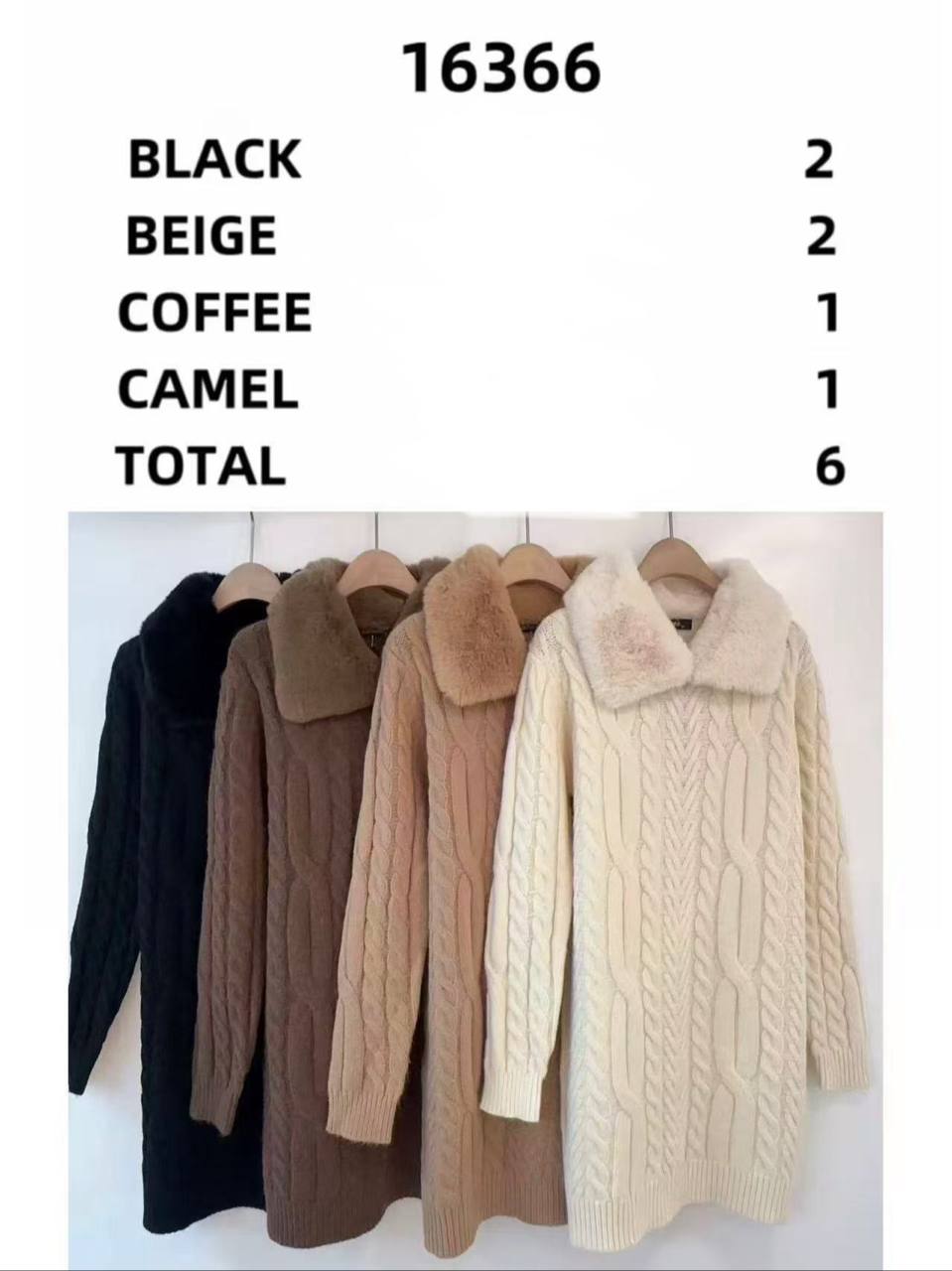 Tunic Dress with Fur Collar