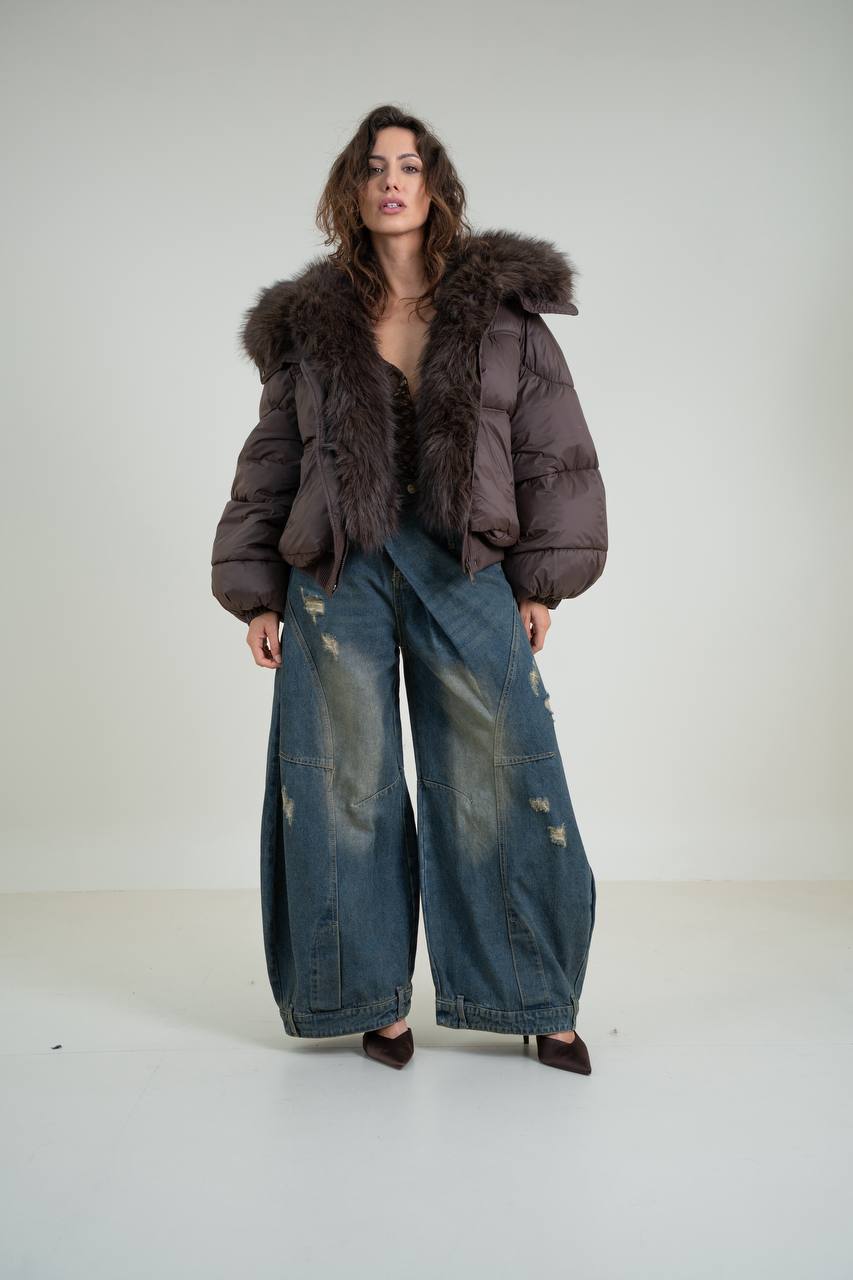 Puffy Jacket with Fur