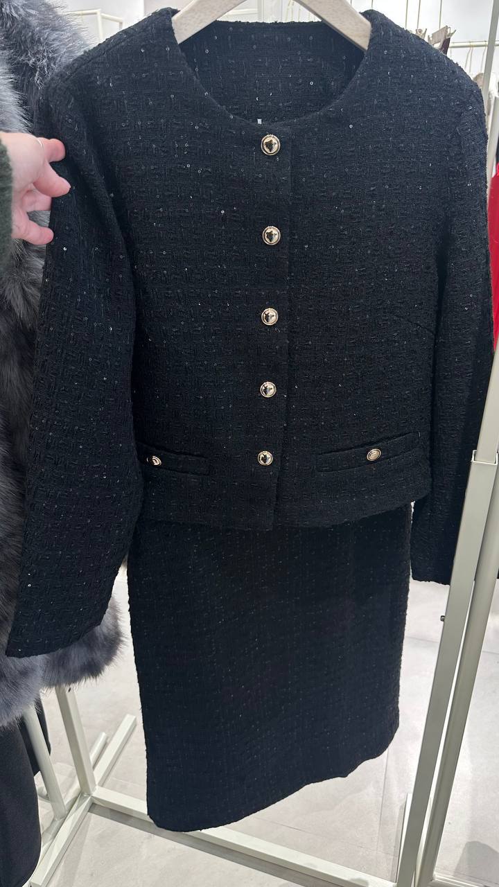 Tweed Chanel-style suit